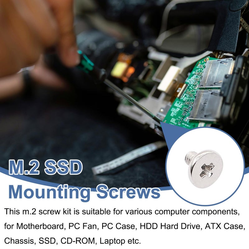 Bemaka 480PCS M.2 Screws Motherboard Standoffs Kit, NVMe Screws M.2 SSD Mounting Screws for Motherboard, SSD, HDD Hard Drive, PC Fan, PC Case - Image 4